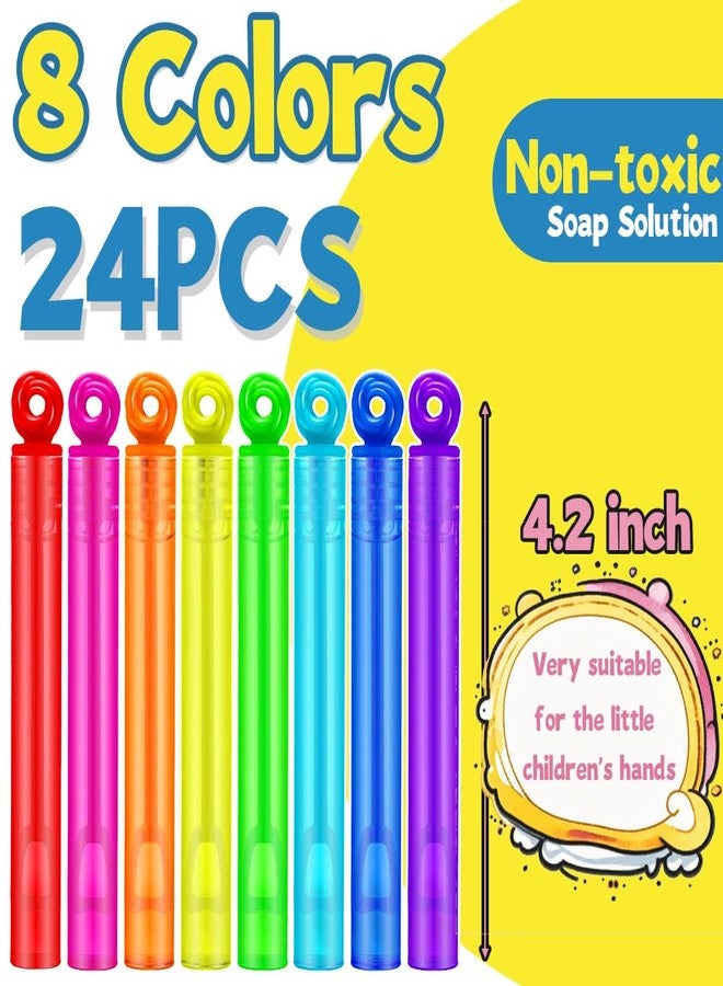 Waybla 24 Pack Bubble Party Favors for Kids, Goodie Gift Bag Stuffer Fillers for Kids, 8 Colors Mini Bubble Wands Birthday Summer Beach Pool Toys for Boys Girls, Classroom Prizes Treats for Toddlers - Image 2
